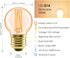 LVWIT G14 LED Filament Globe Bulb 5.5W (40W Equivalent), Dimmable 2500K Warm White E26 Screw Base, Decorative Edison