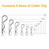 Jongdari Cotter Pins, 30 Pcs Heavy Duty Zinc Plated Spring Fastener Assortment Kit, Multiple Sizes M1.6 - M3.5, Silver