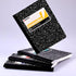KAISA Composition Notebooks, 4 Pack, Wide Ruled, 9-3/4" x 7-1/2", Black Marble Covers, 100 Sheets