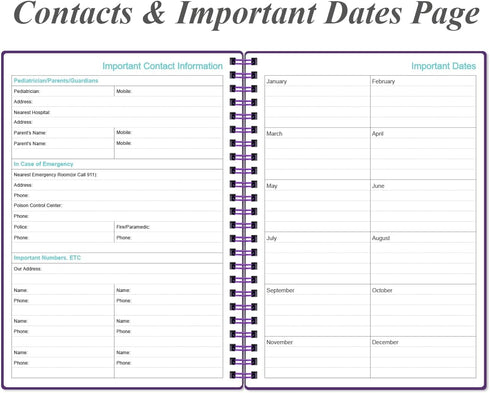 A5 150 Heveboik Baby's Daily Log Book - Baby's Tracking for Newborns, Easy to Fill Pages to Track and Monitor Your