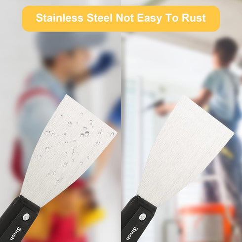 7 PCS Drywall Tools Set - Stainless Steel Putty Knife Scraper, Spackle Knife for Spreading Drywall Spackle Mud