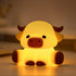 Cute Highland Cow Night Light, LED Touch Silicone Lamp for Bedroom with