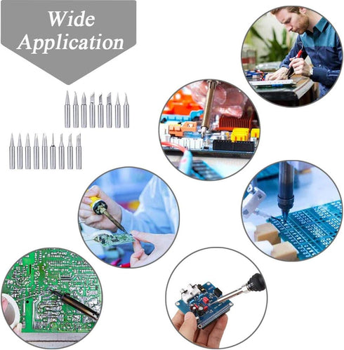 Mesee 17Pcs Soldering Iron Tips Kit, 900M Lead-Free Replacement Accessories for Various Solder Stations