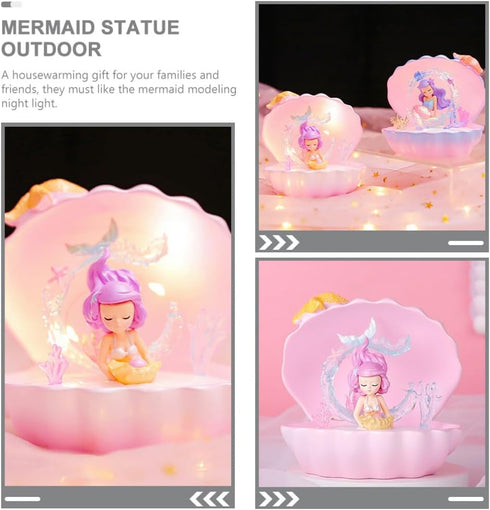 PRETYZOOM Table Lamps | Night Light Mermaid Teen Room Decor | Aesthetic Lamps for Bedroom Home Light Decor