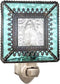 J Devlin Glass Art Stained Glass Night Light, Blue, Aquamarine, Ocean, Plug