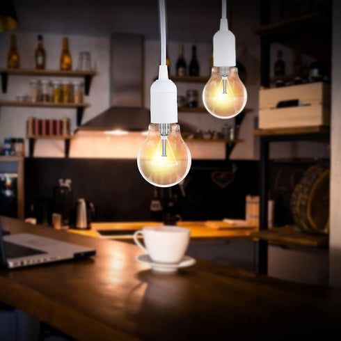 12 E26 Switch(Bulb Simple Deluxe Feet Extension Hanging Lantern Pendant Light Cord with Socket, Featuring an On/Off Not
