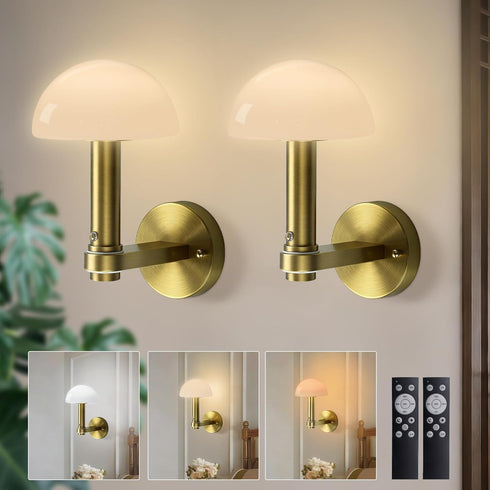 Battery Operated Wall Sconce Set of 2, 5000mAh Rechargeable Wireless Wall Lights