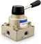 Baomain HV-02 Rotary Lever Hand Valve, PT1/4 Air Flow Control, 3 Position 4 Way