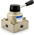 Baomain HV-02 Rotary Lever Hand Valve, PT1/4 Air Flow Control, 3 Position 4 Way