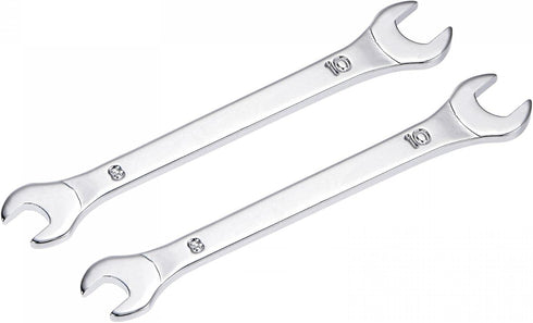 uxcell Thin Open End Wrench, 8mm x 10mm Metric, Mirror-Chrome Plated High Carbon Steel, 2 Pcs for Repairs