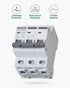 AC Miniature Circuit Breaker, 6 Amp 480V 3 Pole DIN Rail Mount Circuit Breaker, Thermal Magnetic Trip, AC Disconnect Switch MCB C6