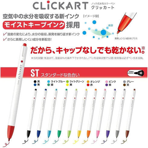 Zebra WYSS22-36C-N Clickart Water-Based Markers, 36 Colors with Case Included
