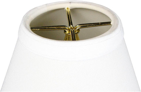 3x6x5 Small White Linen Clip-On Lampshade - for Chandelier Elegance