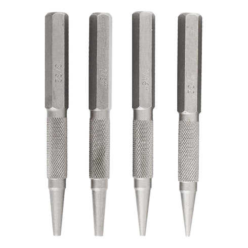 iayokocc 4pcs Set, 1/32", 1/16", 3/32" Setter 1/32" Setter Carpenter Center Punch Professional Nail & Nail & Center