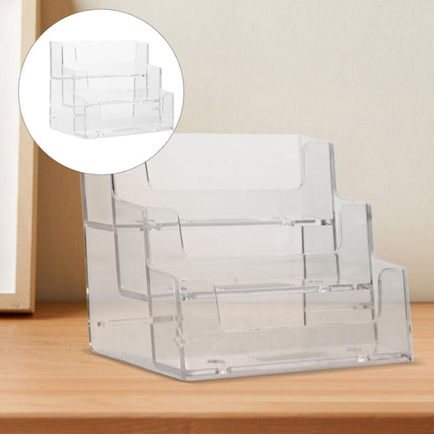 SEWACC Business Card Holder, Acrylic 3 Tier Organizer Box for Cards, Desk Organizers