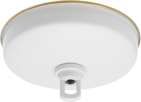 Aspen Creative 21527-21 White,5-1/8 Diameter,23mm Ceiling Canopy Kit with Warm Brass Trim for Chandelier and Pendant