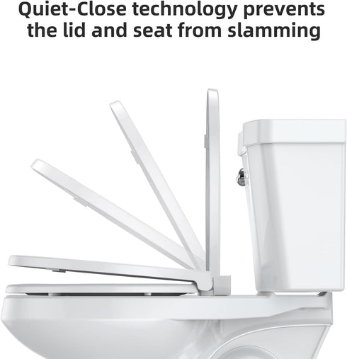 19 Inch Toilet Seat Cover,Elongated Toilet Seat with Quick-Release Design, Fits Toilets, Durable PP Material
