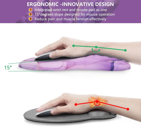 Laokiiy Mouse Pad Wrist Support, Ergonomic Mouse Pad with Wrist Rest, Comfortable Computer Mouse Pad for Laptop, Pain