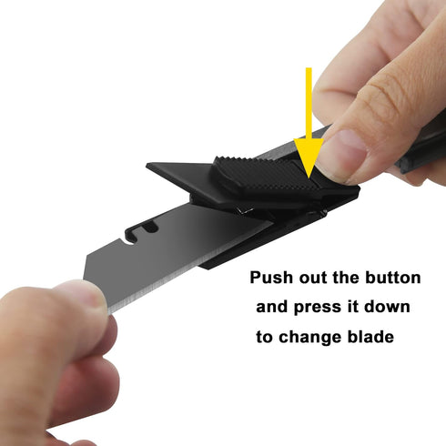 XW Auto-retractable Safety Box Cutter, Aluminum Alloy Utility Knife, 2-Pack