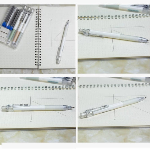 Mechanical Pencil Set 4PCS 0.5mm with 100 HB Lead and 3 Erasers for Students