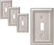 DEWENWILS Single Toggle Wall Plates, Satin Nickel Metal Outlet Covers, 4 Pack Light Switch Cover Plates for Home Decor