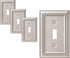 DEWENWILS Single Toggle Wall Plates, Satin Nickel Metal Outlet Covers, 4 Pack Light Switch Cover Plates for Home Decor