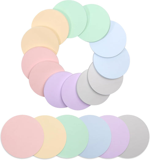 Mr. Pen- Round Sticky Notes, 12 Pads, 720 Sheets, Pastel Color, 2.8" x 2.8"