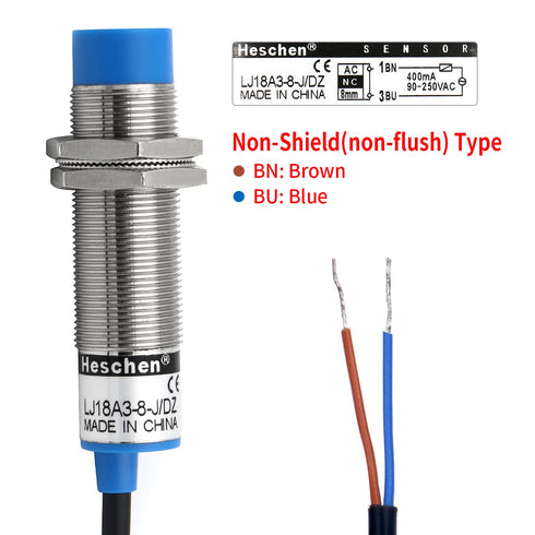 M18 Inductive Proximity Sensor Switch Non-Shield Type LJ18A3-8-J/DZ Detector 8mm 90-250VAC 400mA NC