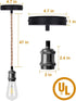 E26 E27 JACKYLED UL Boho Pendant Light Kit, Hemp Rope Light Fixture with Adjustable Hanging Light Cord & Light Socket