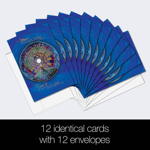 Tree-Free Greetings Winter Solstice Greeting Cards, 12 Cards + White Envelopes, 100% Recycled Paper, 4 x 6