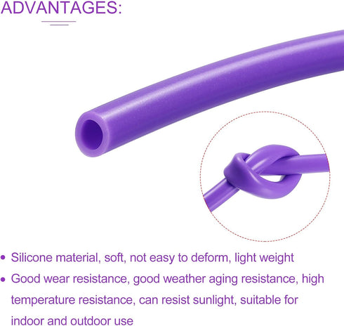 DMiotech 5/16"(8mm) ID 1/2"(12mm) OD 3.3 Feet Silicone Tube, Purple Industrial Silicone Tubing for Water Air Pump