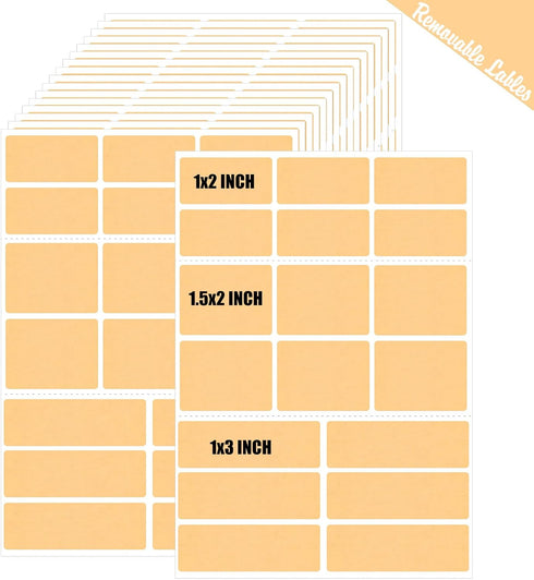 540Pcs Removable Food Labels, 3 Size Labels for Jars, Essential Oil Bottle,Spice
