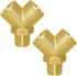 Joywayus Brass Pipe Fitting Y-shaped Connector, 1/4" NPT Female x 1/4" NPT Male, 3-way Fitting Coupler, Pack of 2