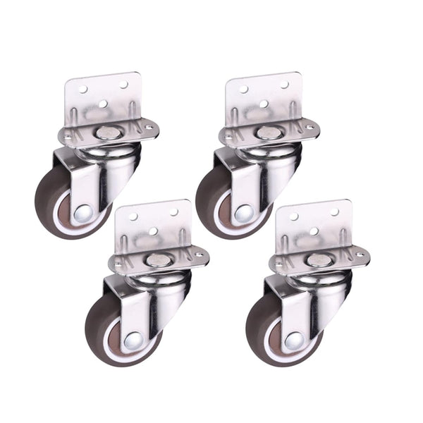 ESXSWYDR 4PCS Furniture Casters Crib Rubber Wheel L Type 1/1.25/1.5/2 inch Swivel Mute