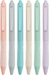 Linbsunne Ballpoint Pens, Medium Point 1mm Black Pen with Soft Grip, Retractable Pens for Men Women (6-pack)