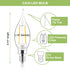 Bulbs Dimmable, E12 40W CA10 5000K 24 Pack Sigalux Candelabra LED Chandelier Flame Tip Candle Light, Daylight