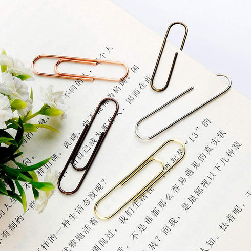 Rurili 50 Pieces Metal Paper Clips, 50 mm, Bronze for Office, School, and Personal Use