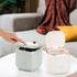 Foraineam 2 Pack Tabletop Trash Can, Mini Plastic Wastebasket with Pop-up Lid for Bathroom and Office