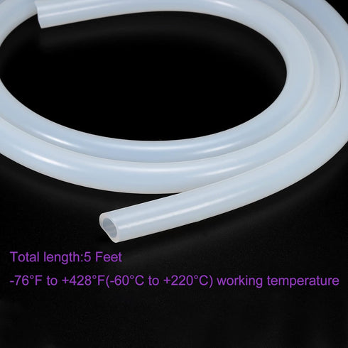 DMiotech 10mm ID 14mm OD 5 Feet Translucent Silicone Tube for Water Air Pump, Industrial Silicone Tubing