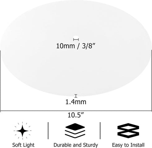 (1 10.5"/267 mm,Frosted 11.5-14" GO&SO PCS) Lamp Shade Diffuser White Acrylic Drum Lampshade Diffuser - Fits