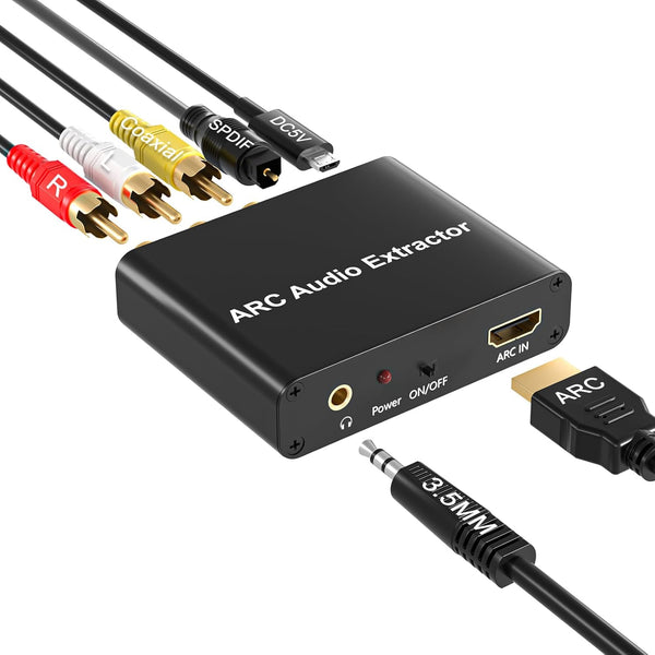 HDMI ARC Adapter, ARC Audio Extractor with Digital Optical TOSLINK SPDIF Coaxial
