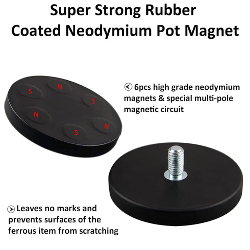 60lb D1/4-20 2Pack ULIBERMAGNET Magnetic Tripod Head Base with Male Thread , Soft Rubber, Magnetic Mounting for Action