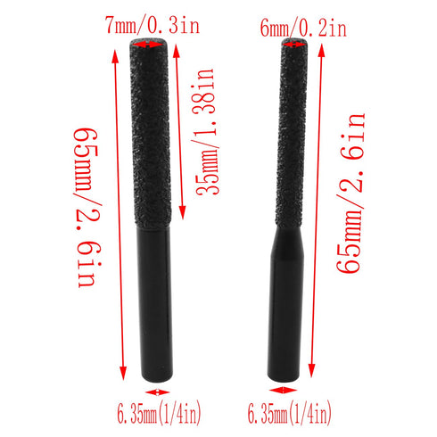 LQ Industrial 2PCS 6.35mm Diamond Straight Router Bit Black Brazed Quartz Stone Jointing Knife with Handle for Cutting