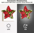 bisibuy Poinsettia Flowers Night Lights Plug Into Wall Red Green LED Nightlights with Dusk-to-Dawn Sensor Automatic