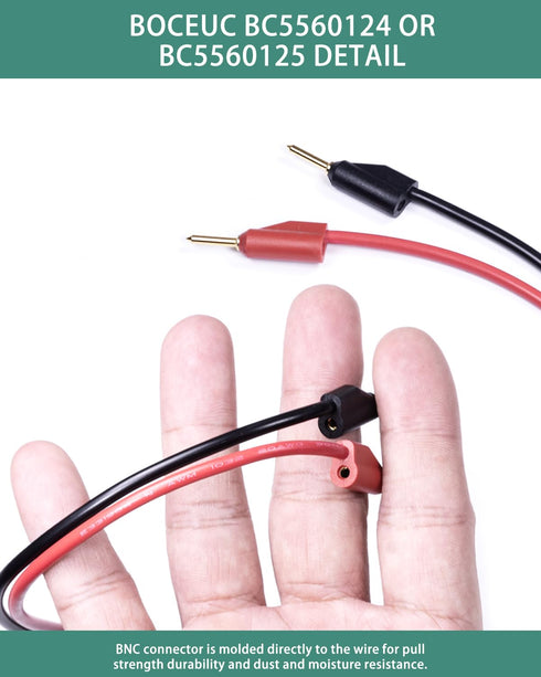 BNC Test Leads, BNC (F) to Stackable Pin Tip Plugs, Multimeter Breakout Cable