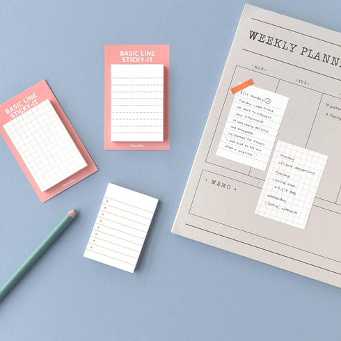 Monolike Basic Line Orange Sticky-it, 6p Set Self-Adhesive Memo Pad, 50 Sheets
