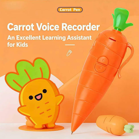 Generic 2-Pack 60-Second Carrot Pen with Voice Recorder | Cute Recording Ballpoint Pen for Kids | Smooth-Writing, Fun