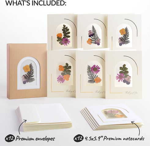 Set 12 3D 4.5" 5.9" Lovepop of Petal Pressed Thinking of You Notecards for Her and Him - Greeting Cards for Boys