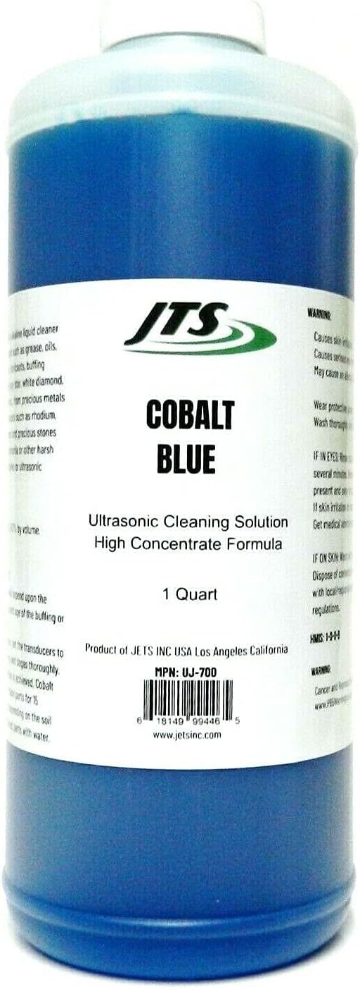 JTS Jewelry Ultrasonic Cleaning Solution Cobalt Blue 1 Quart Clean Jewelry Compounds