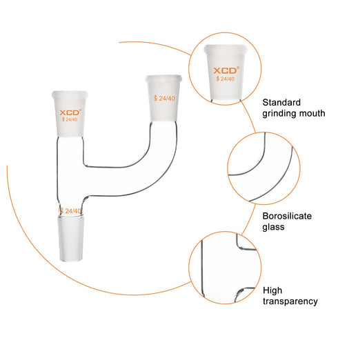 XCD Claisen Distillation Adapter, 3-Way with 24/40 Joints Lab Connecting Adapter